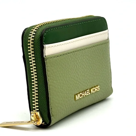 Michael Kors Medium ZA Card Case Wallet Fern Green Multi Women